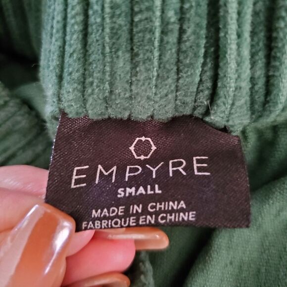 Empyre Darian Green Wide Leg Relaxed Loose Fit Cargo Corduroy Pants Small - Picture 8 of 14